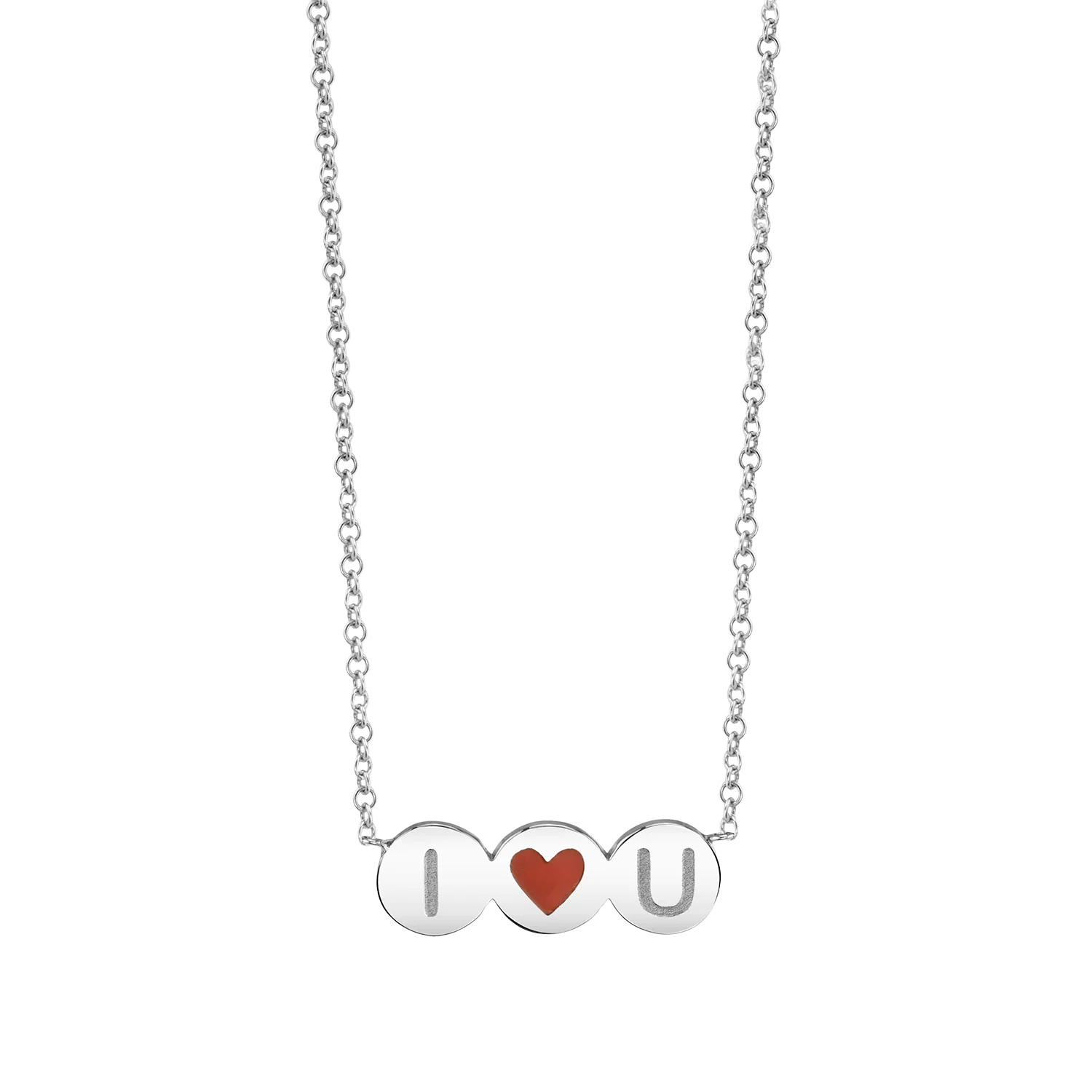 Kids Enamel Heart Initial Necklace - Image 2