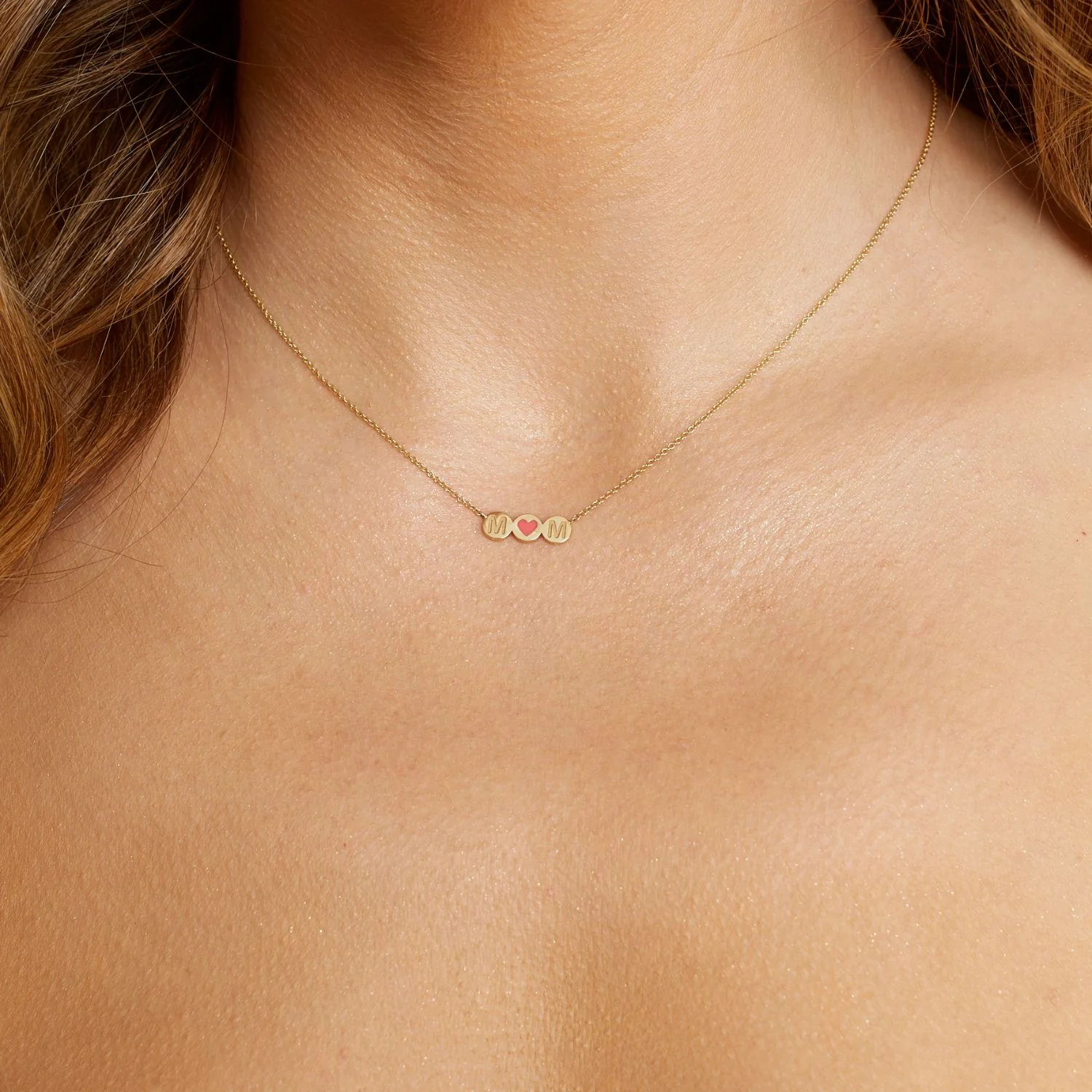 Kids Enamel Heart Initial Necklace - Image 4