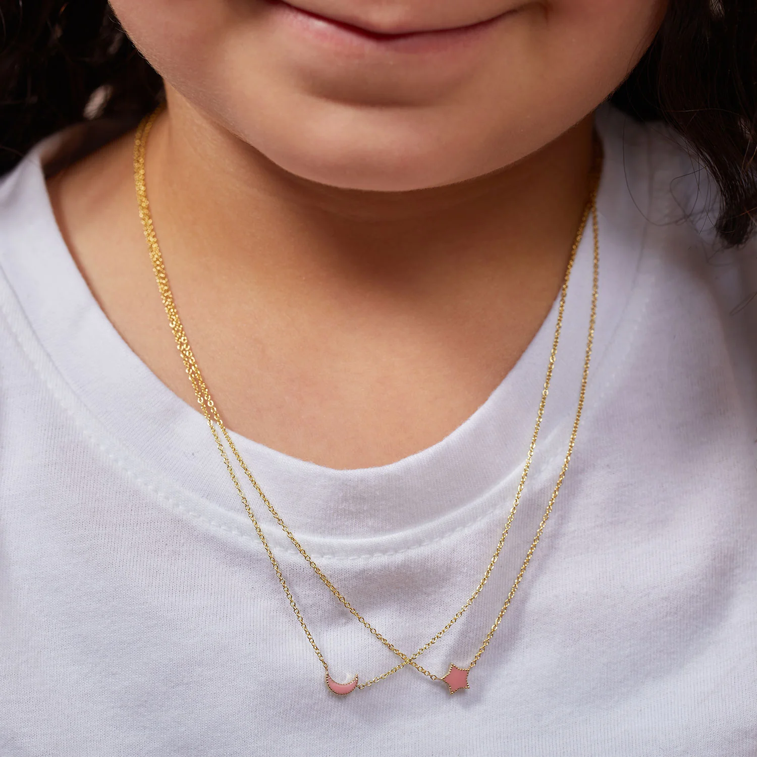 Kids Enamel Moon Necklace - Image 2