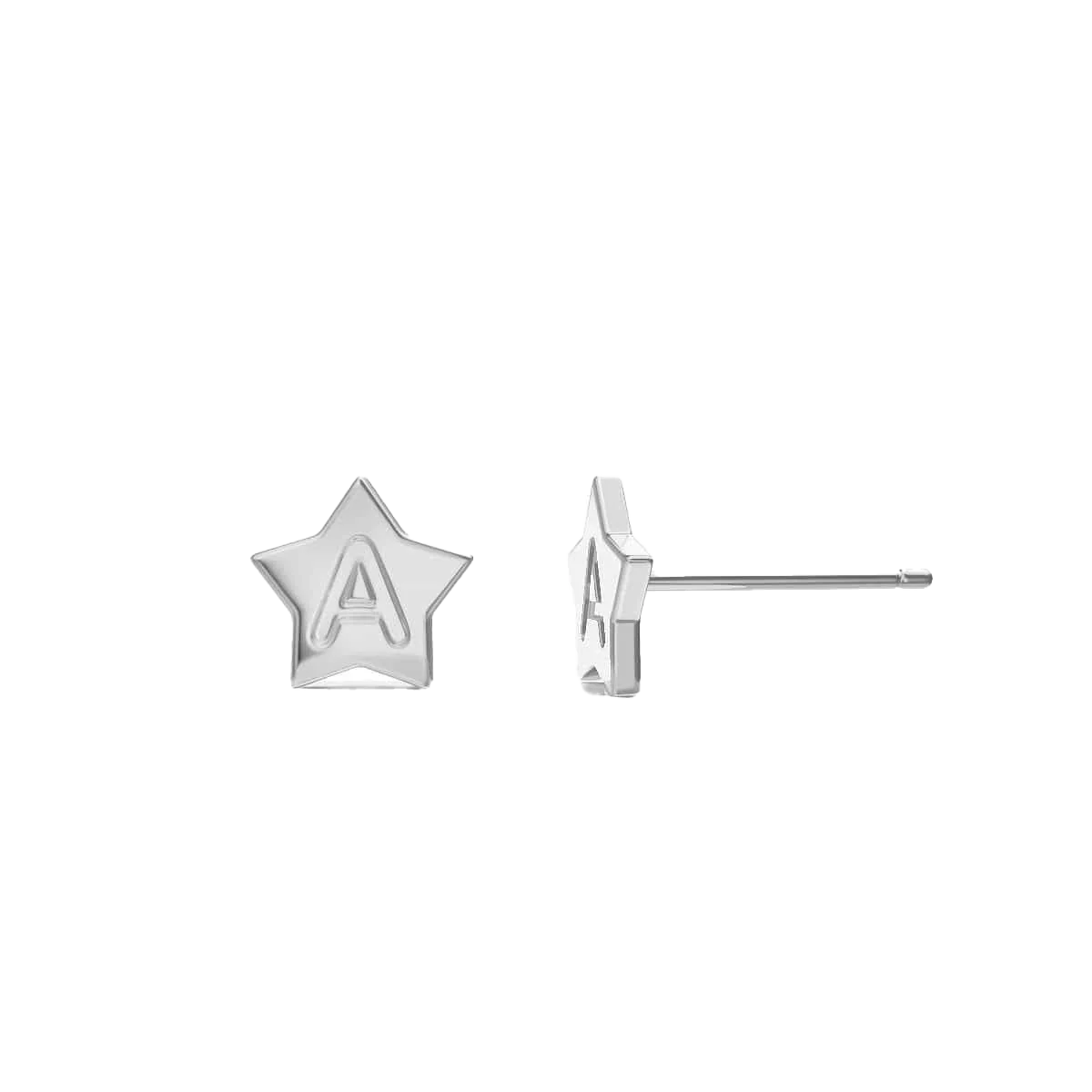 Kids Initial Star Stud Earrings - Image 2