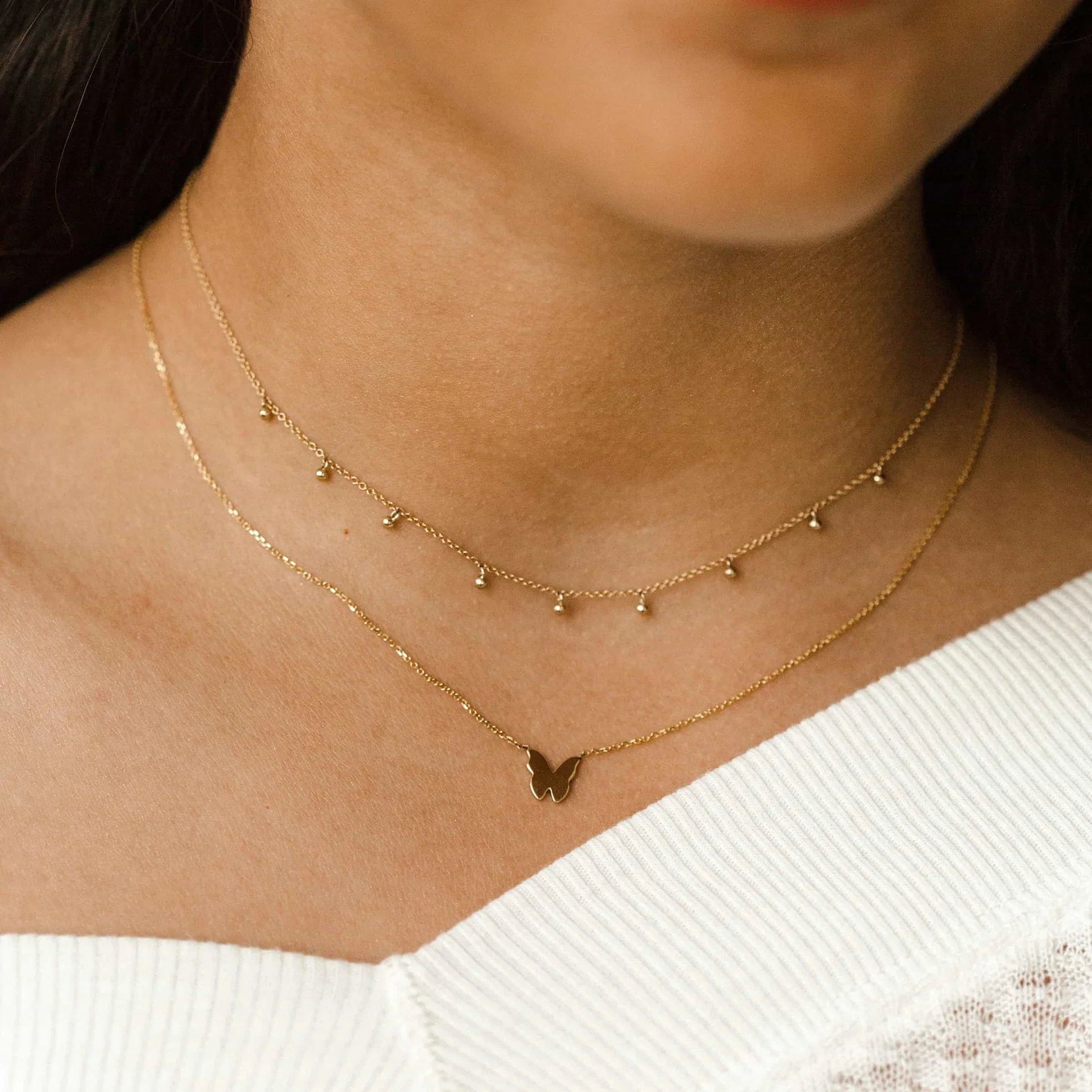Kids Mini Dainty Ball Chain Necklace - Image 4