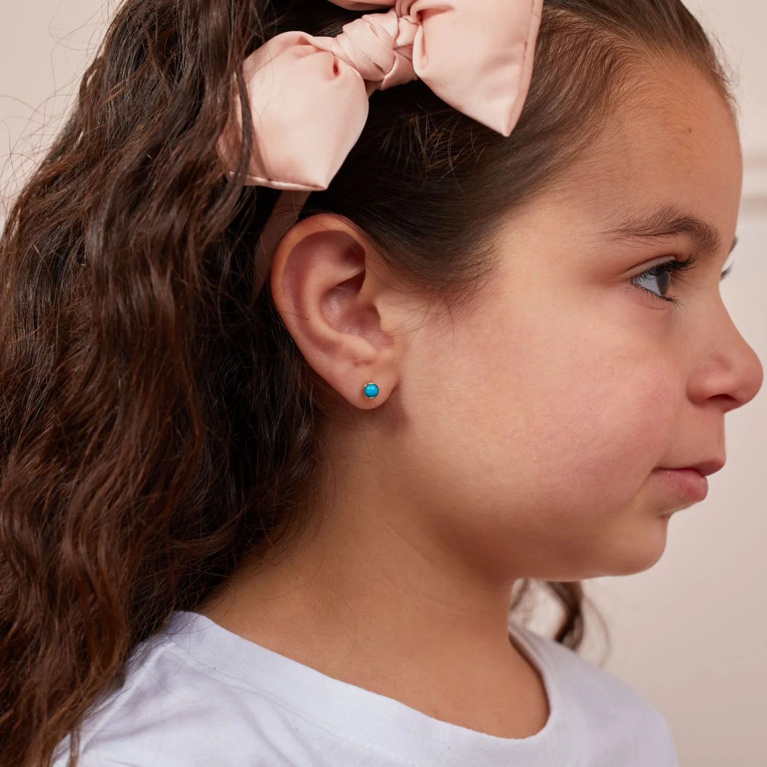 Kids Turquoise Solitaire Stud Earrings - Image 4