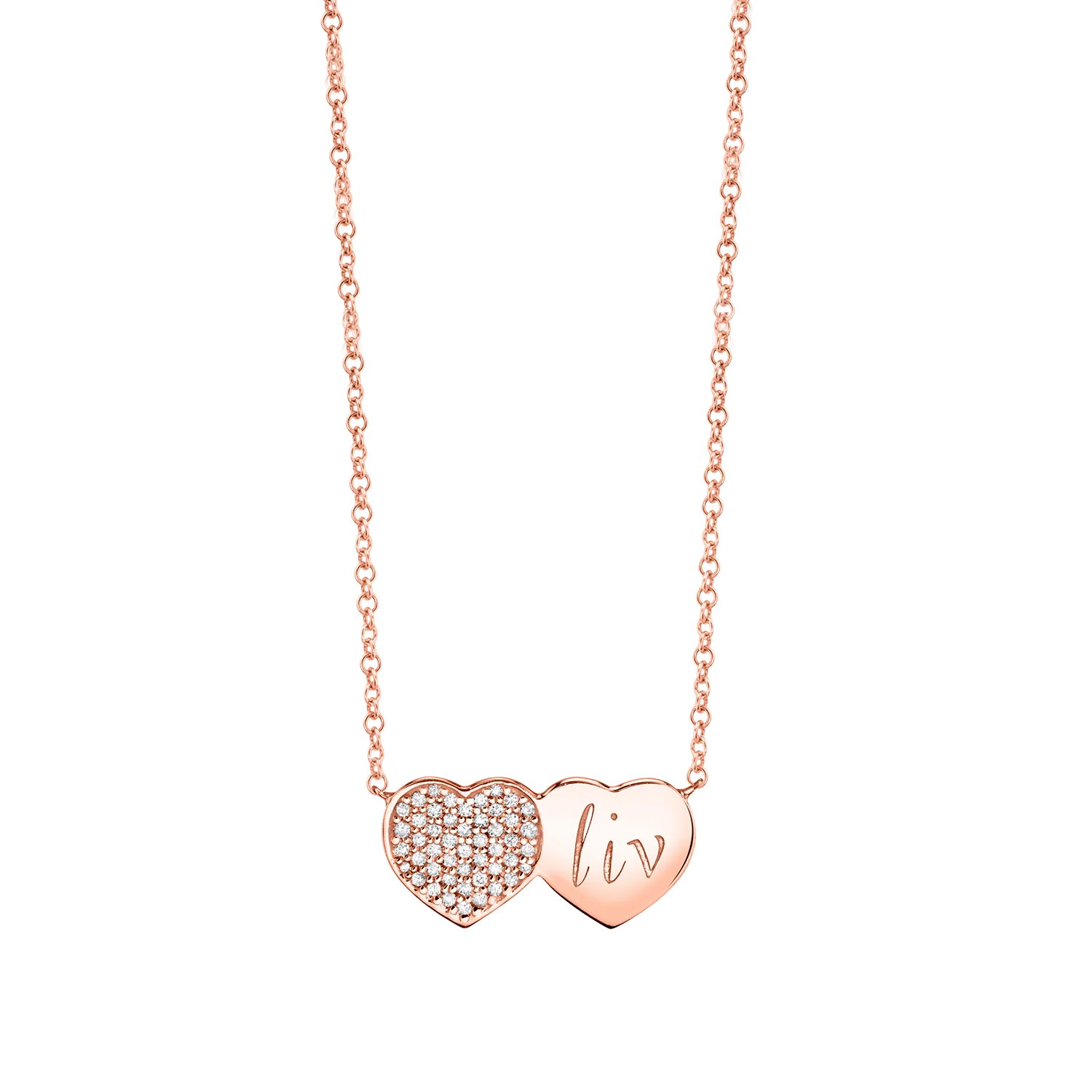 Kids Twin Heart Necklace - Image 3