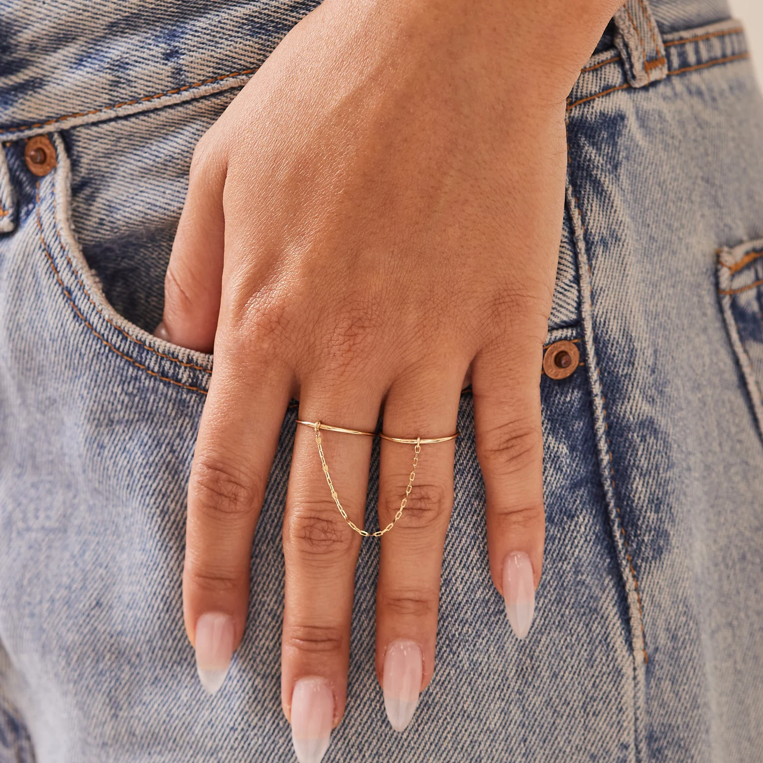 Linked Chain Double Ring - Image 4