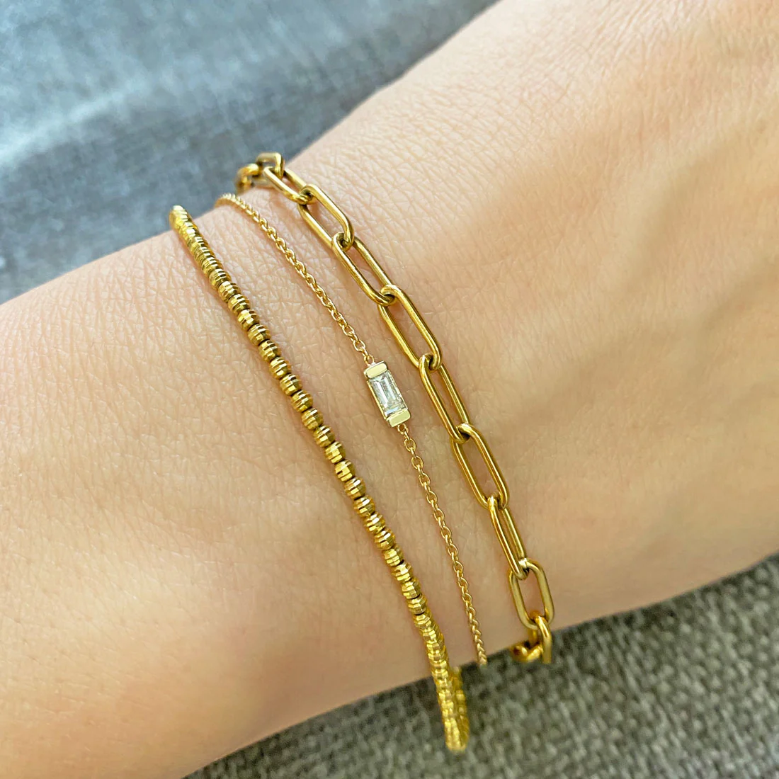14K Gold Moon Cut Bracelet - Image 5