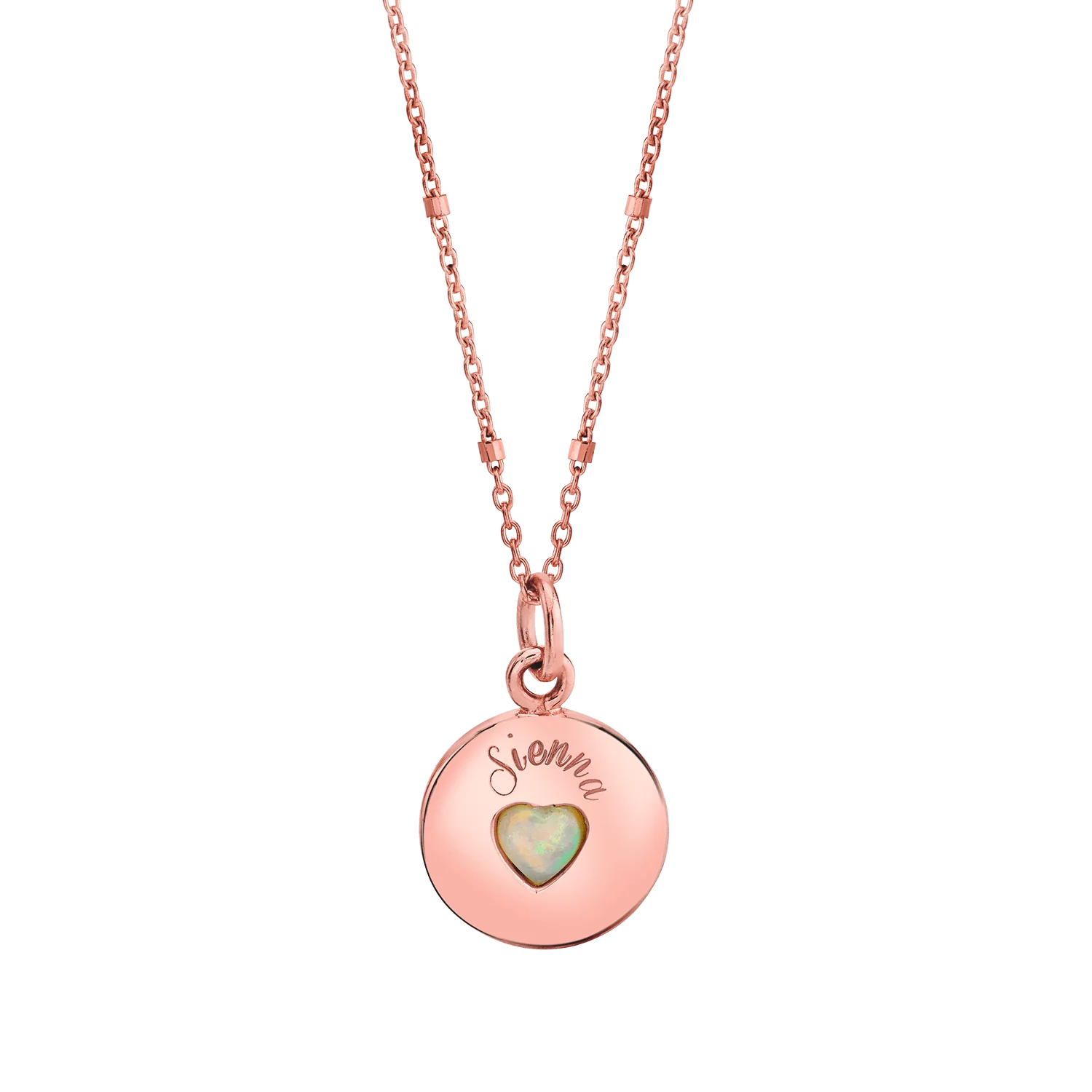 Opal Heart Name Medallion - Image 3