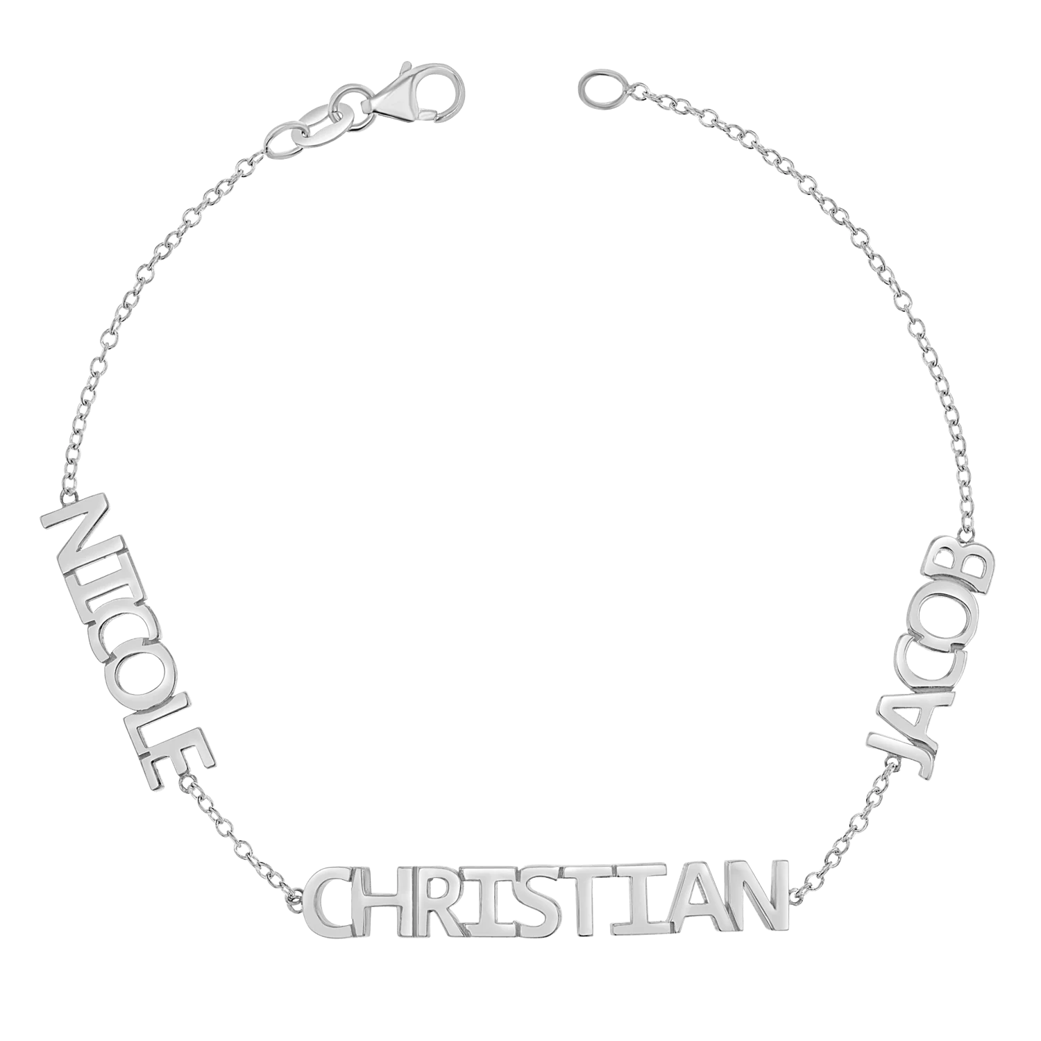 Multi Block Letter Name Bracelet - Image 2
