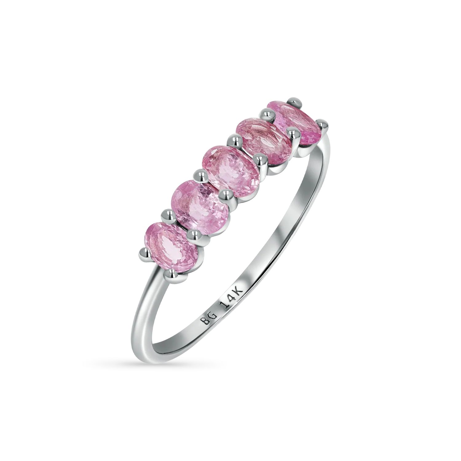 Oval Pink Sapphire Five-Stone Ring - Image 2