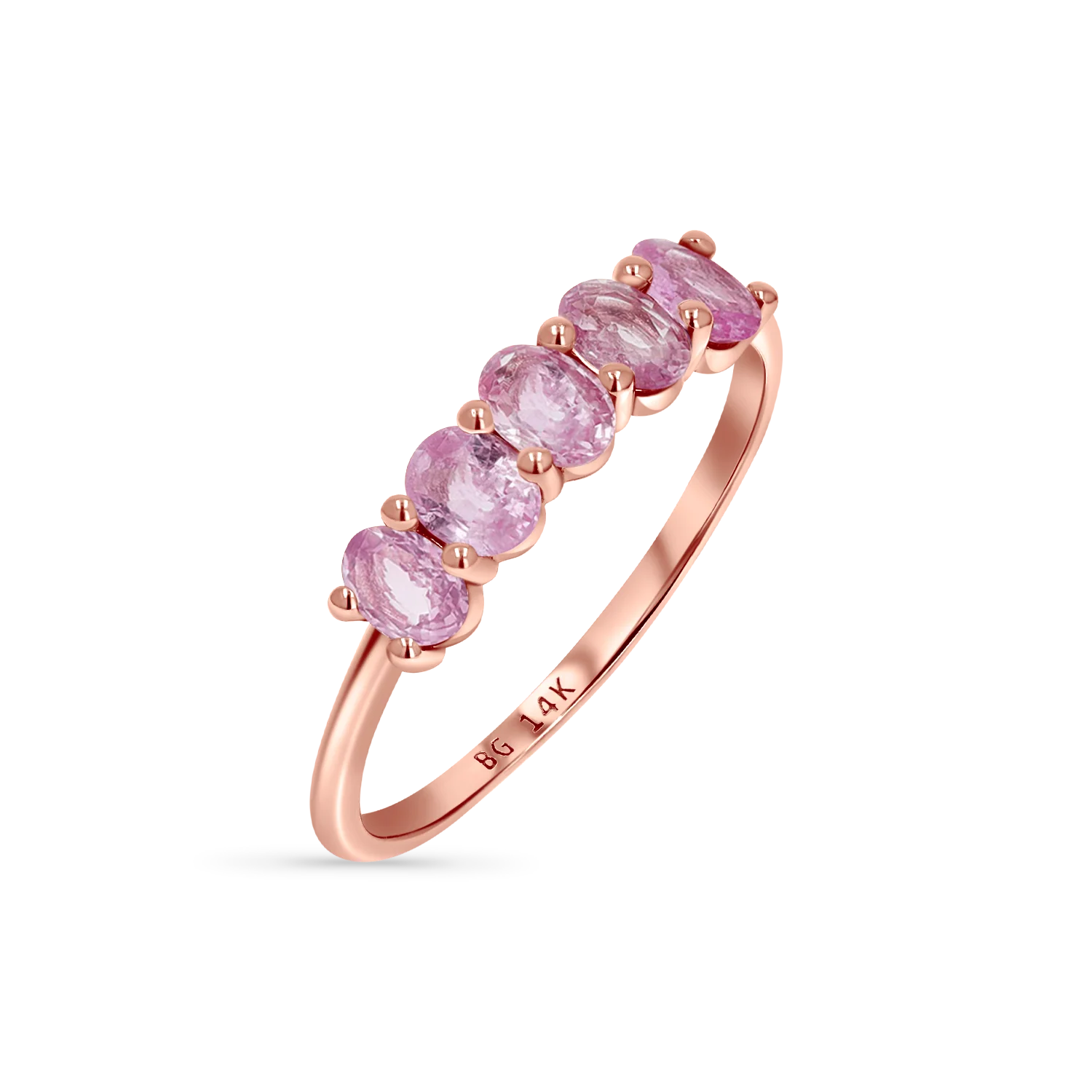 Oval Pink Sapphire Five-Stone Ring - Image 3