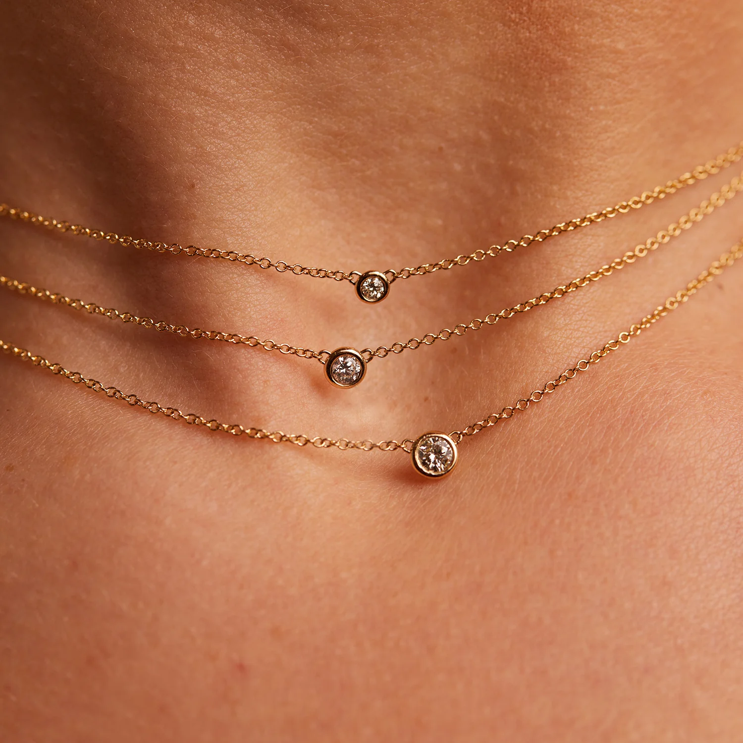 Diamond Solitaire Bezel Necklace - Image 8