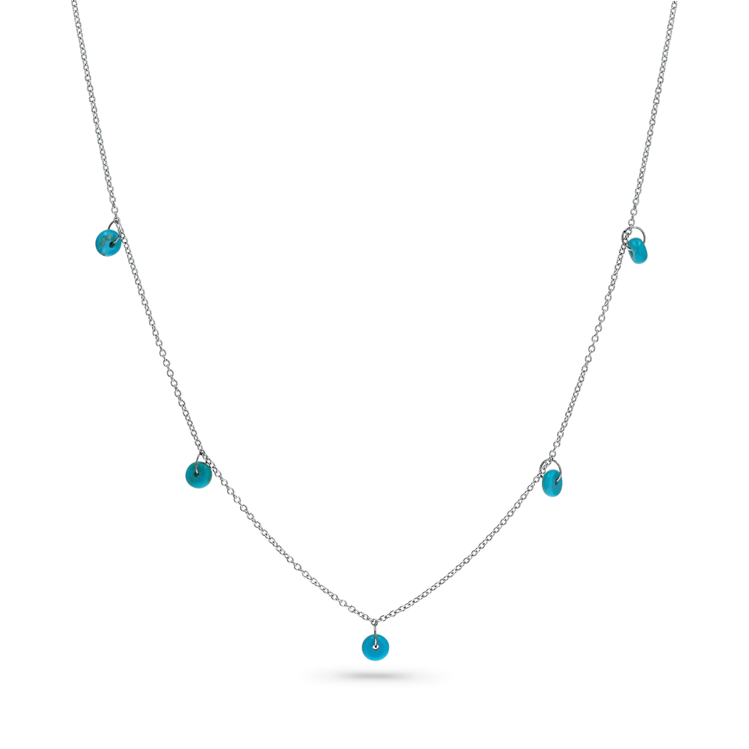 Turquoise Bead Charm Necklace - Image 2