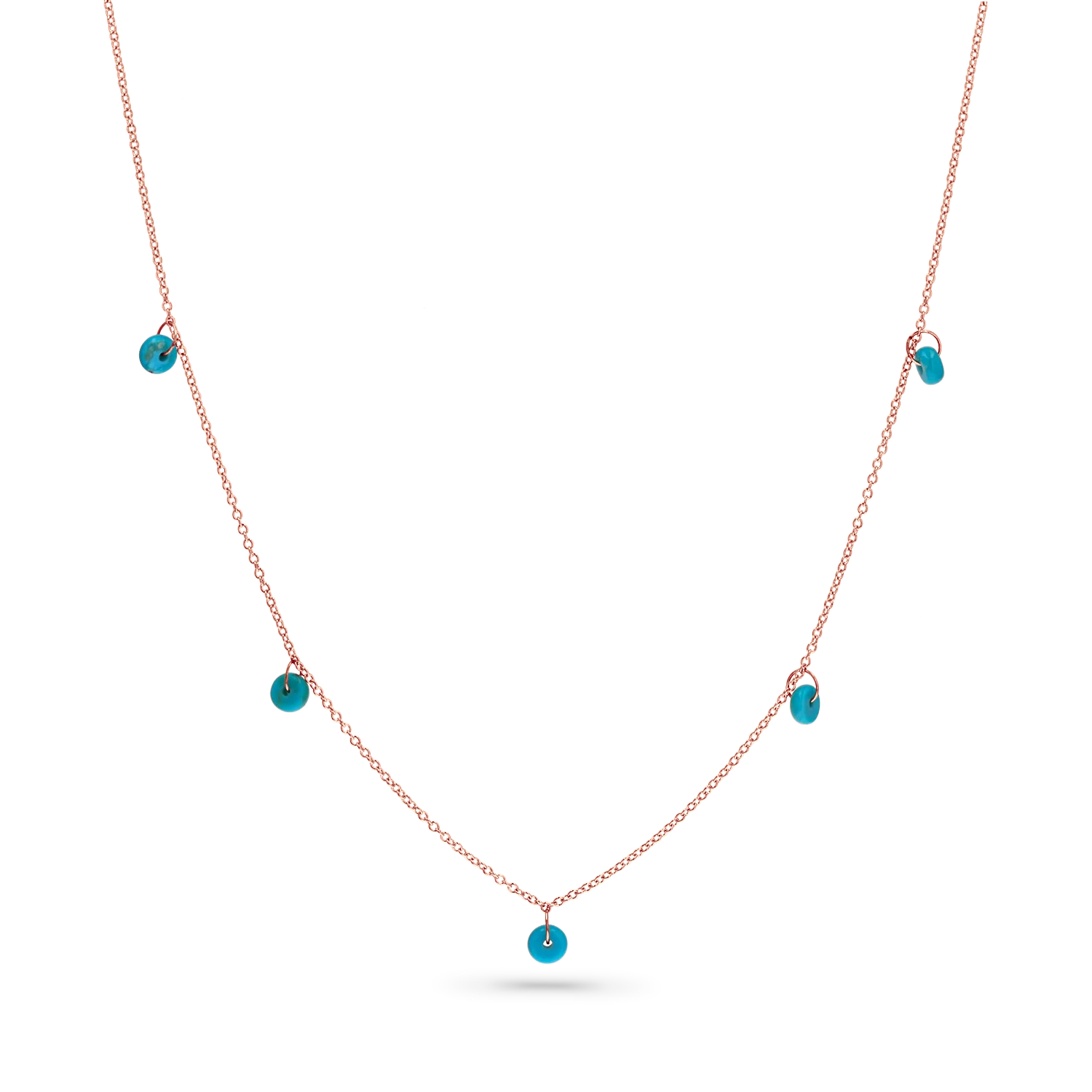 Turquoise Bead Charm Necklace - Image 3
